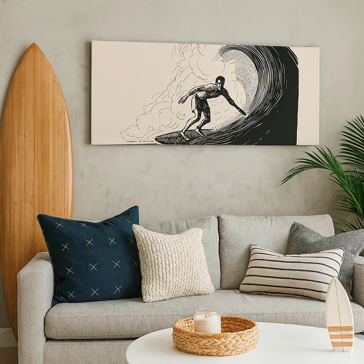 Cuadro sobre lienzo - Impresión de Imagen - Rey de la ola - 30x30 cm