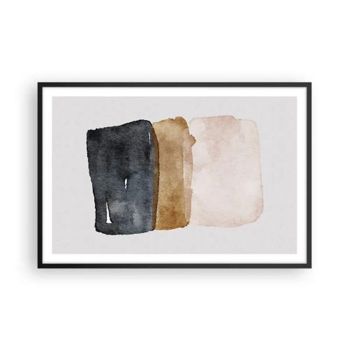 Póster en marco negro - Una composición de colores tierra - 91x61 cm