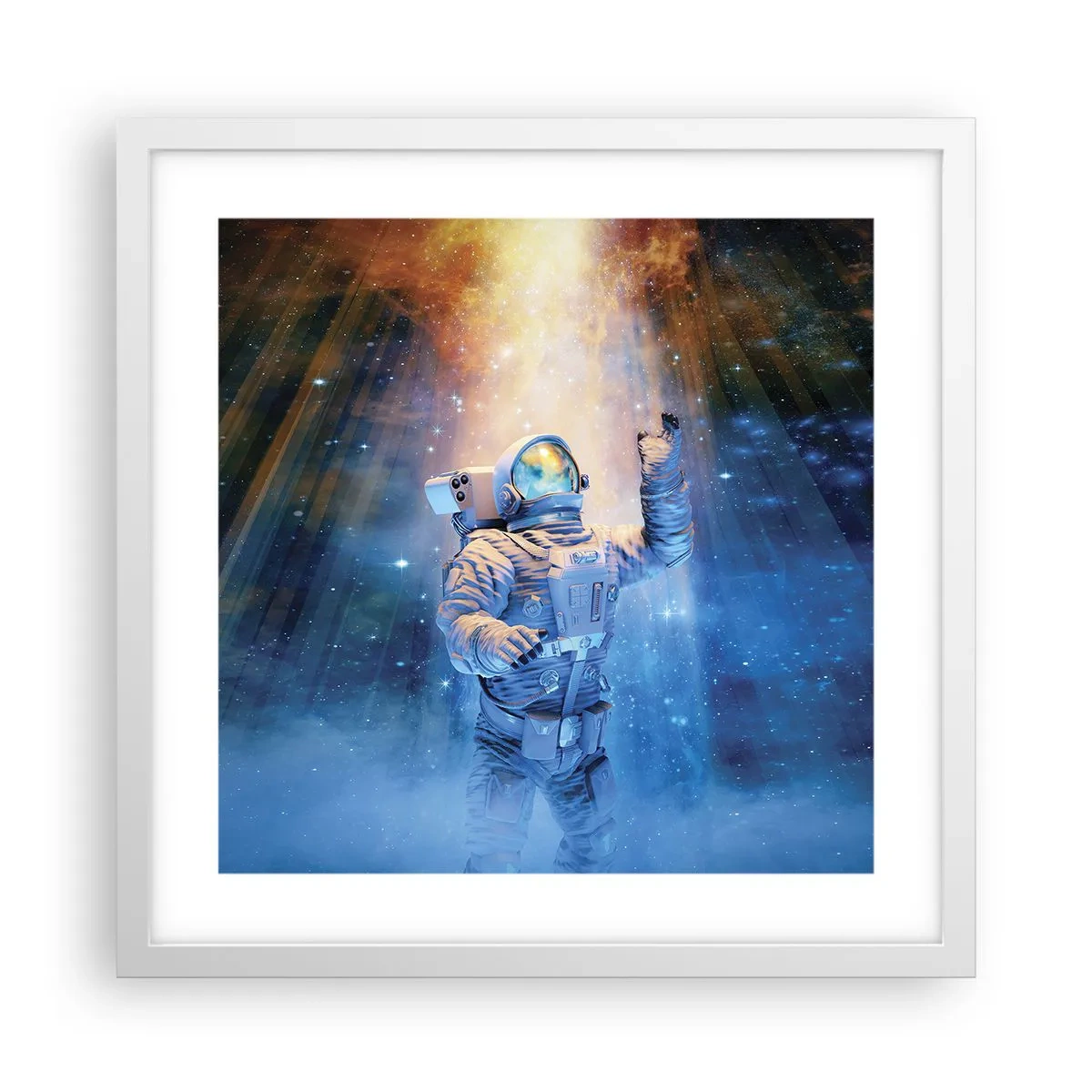 Póster en marco blanco - El descubrimiento - 40x40 cm