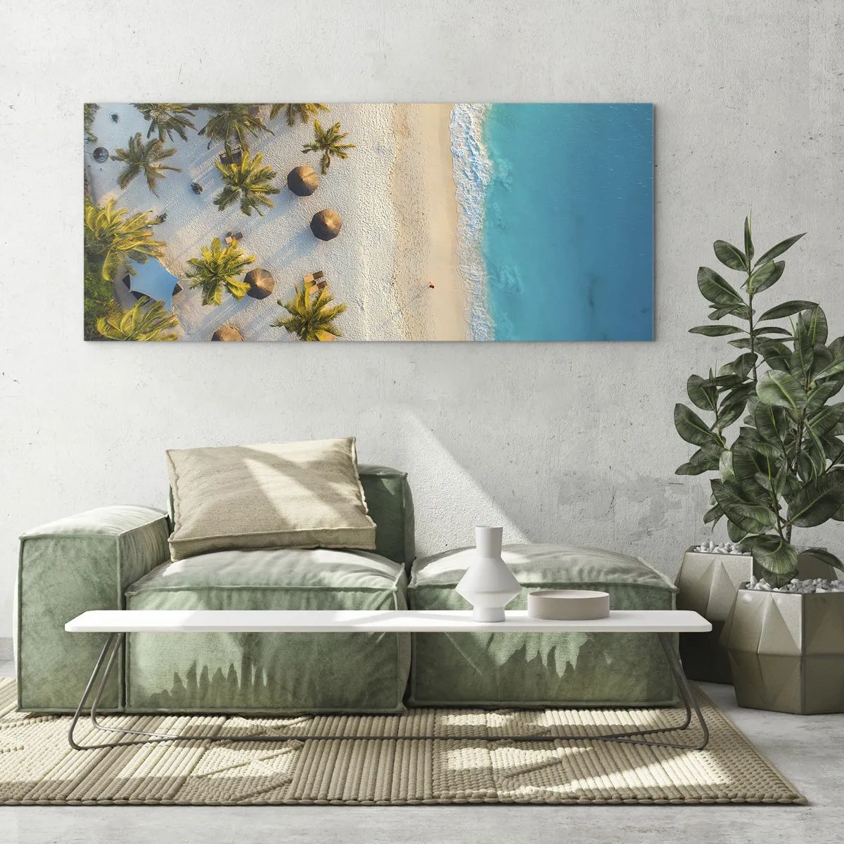 Cuadro sobre vidrio - Impresiones sobre Vidrio - Bienvenidos al paraíso - 100x40 cm