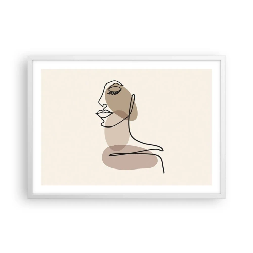 Póster en marco blanco - Escucharse a sí misma - 70x50 cm