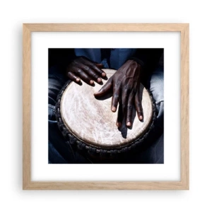 Póster en marco roble claro - Vive a tu ritmo - 30x30 cm