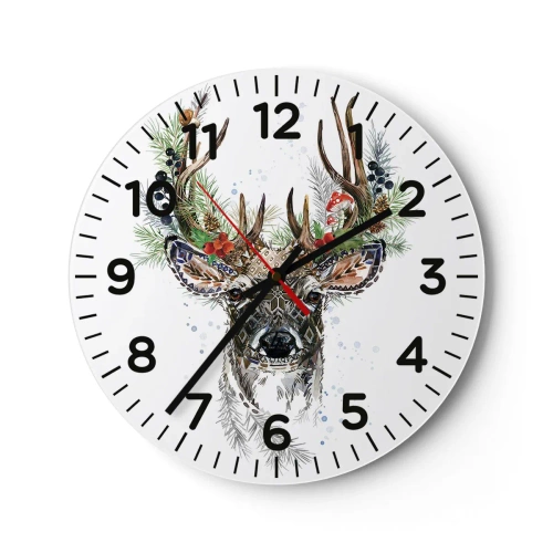 Reloj de pared - Reloj de vidrio - Con vestimenta festiva - 40x40 cm