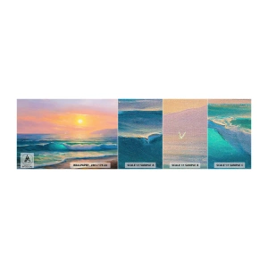 Muestra de fotomural Premium Canvas - El canto turquesa de las olas - Abstracción, Paisaje, Mar - 100x30 cm