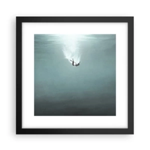 Póster en marco negro - En el abrazo del océano - 30x30 cm