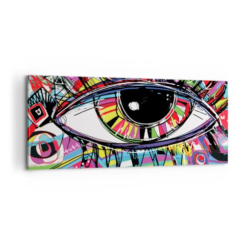 Cuadro sobre lienzo - Impresión de Imagen - Un ojo colorido - un alma colorida - 100x40 cm