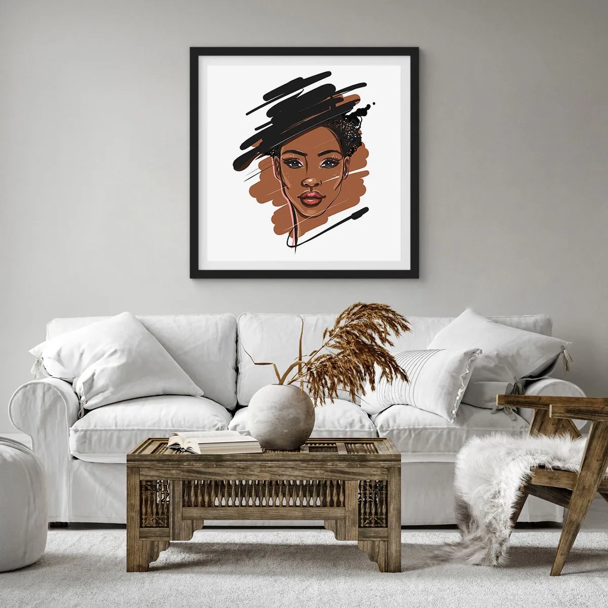 Póster en marco negro - Dulce como el chocolate - 40x40 cm