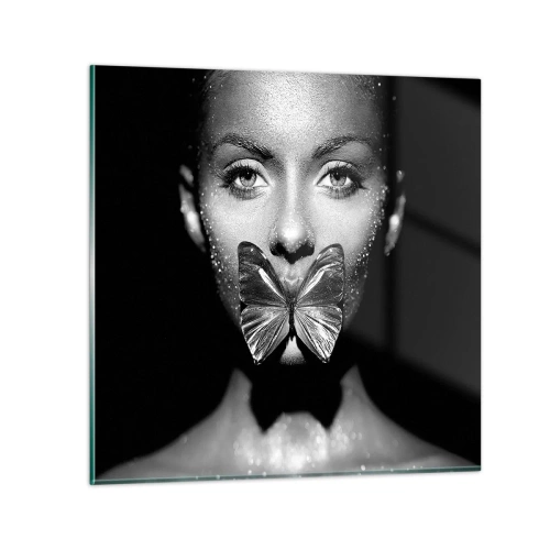 Cuadro sobre vidrio - Impresiones sobre Vidrio - Beso de mariposa - 70x70 cm