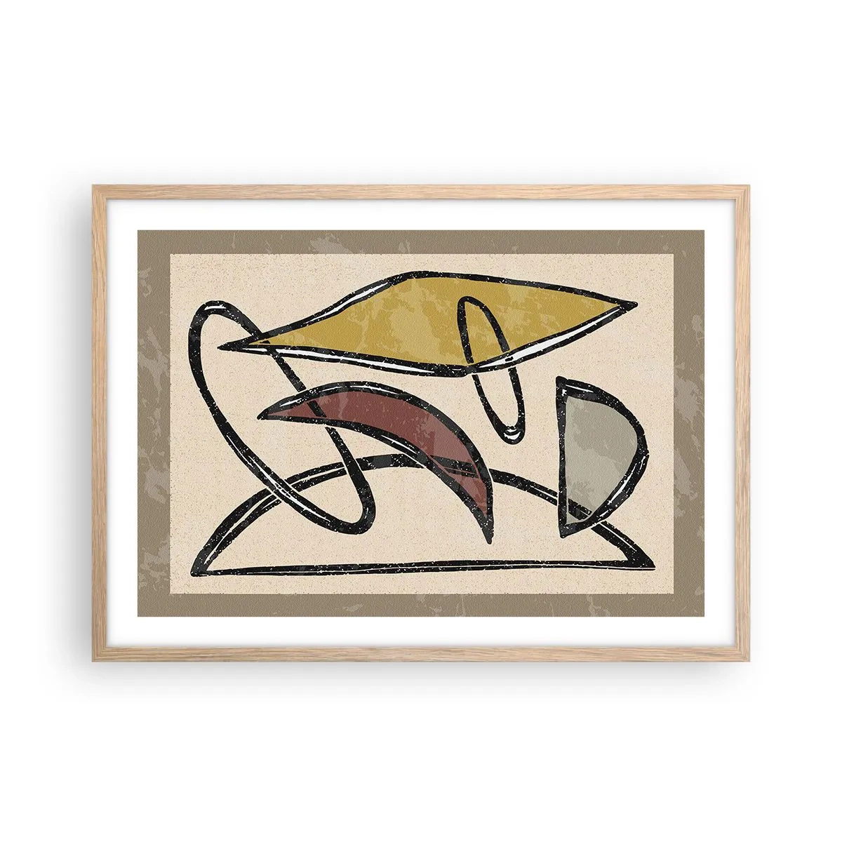 Póster en marco roble claro - Verticales y niveles - 70x50 cm