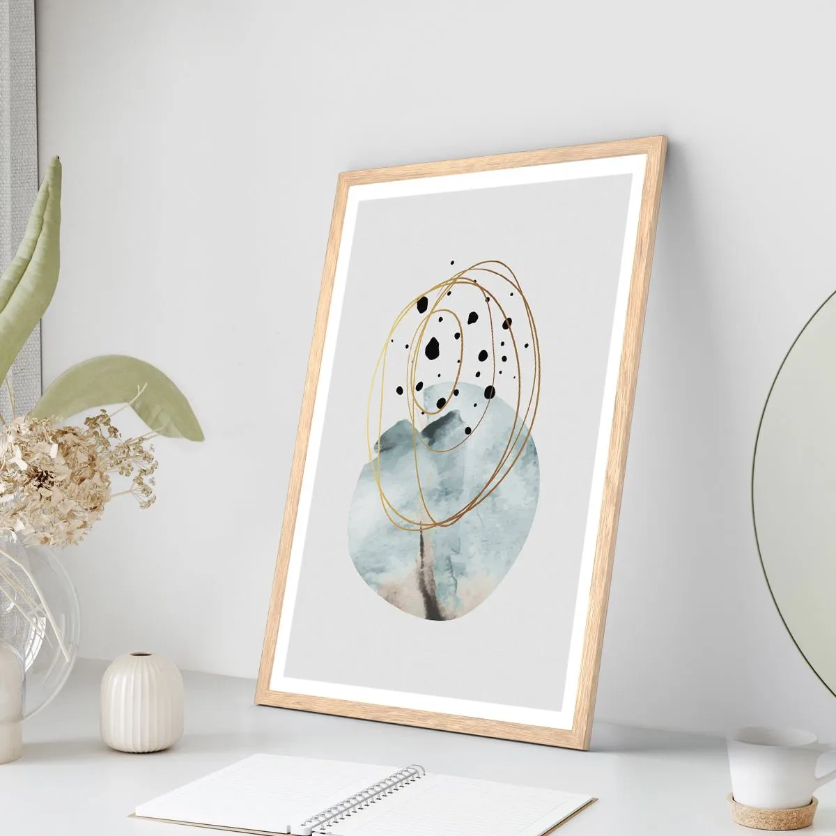 Póster en marco roble claro - El concepto del espacio - 50x70 cm