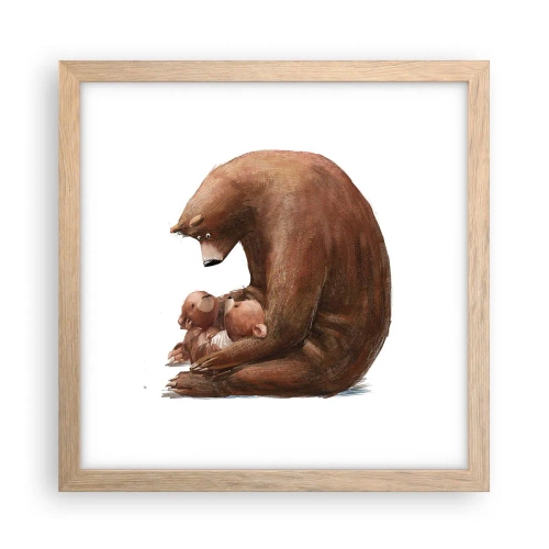 Póster en marco roble claro - Dulces sueños, niños - 30x30 cm