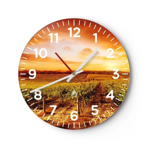 Reloj de pared - Reloj de vidrio - Delicadamente afrutado con un toque de sol - 30x30 cm