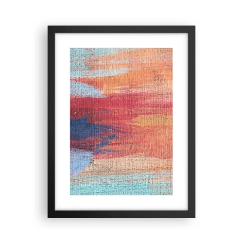 Póster en marco negro - Trazos de arco iris - 30x40 cm