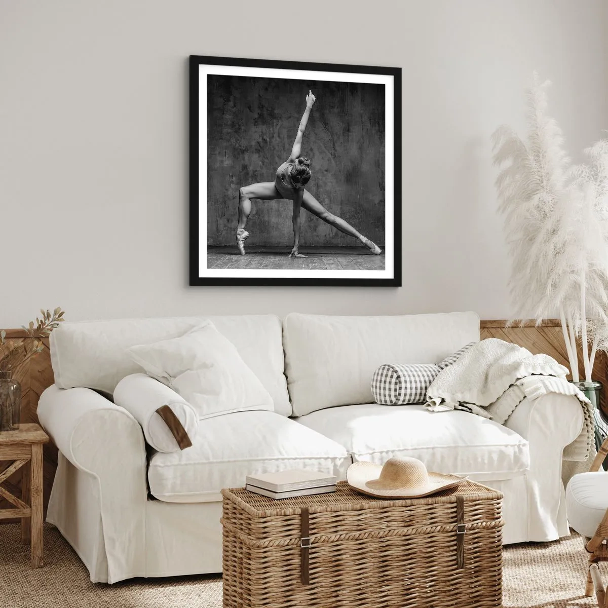 Póster en marco negro - Equilibrio perfecto - 30x30 cm
