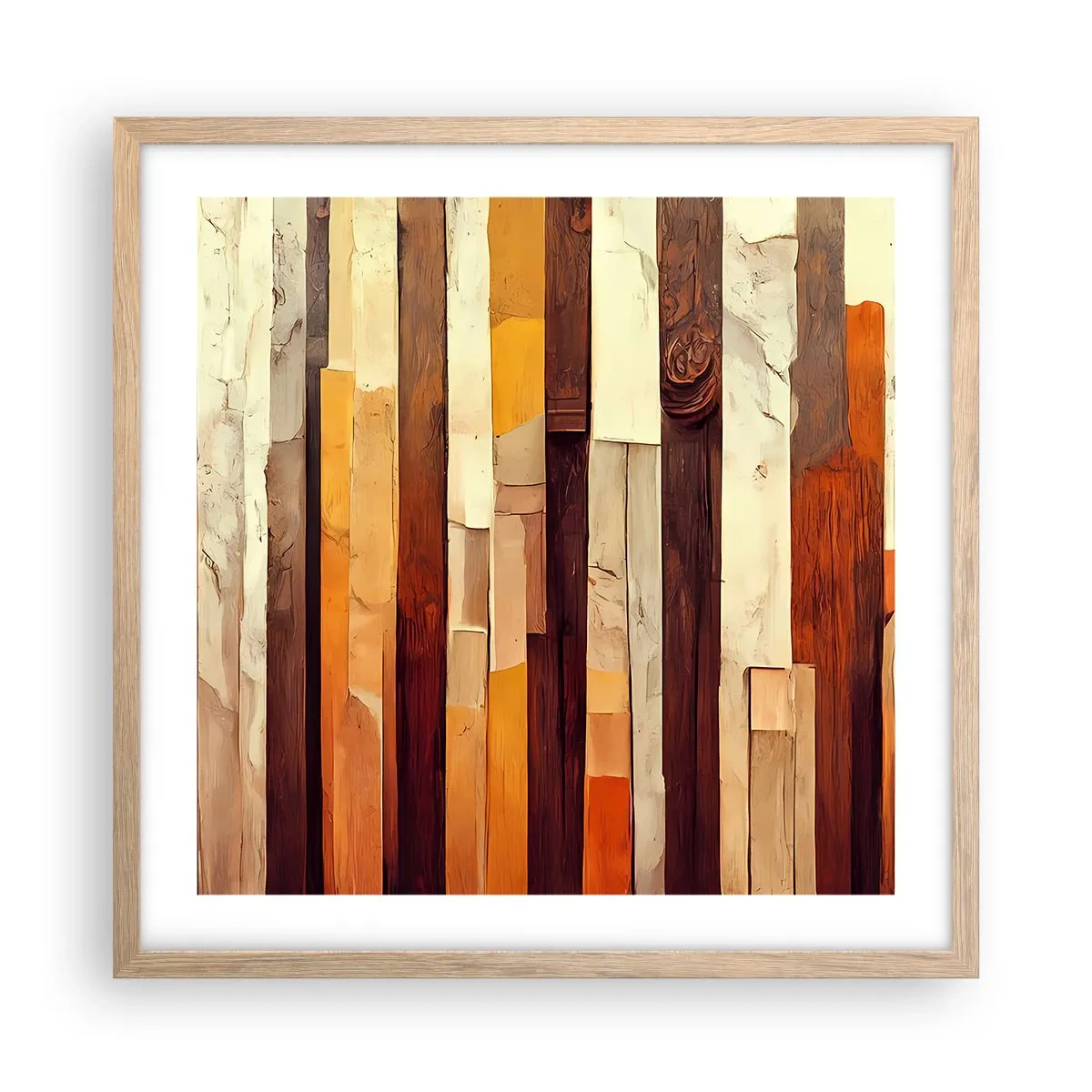 Póster en marco roble claro - Himno de los árboles del bosque - 50x50 cm