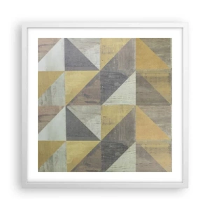 Póster en marco blanco - El arte de los triángulos - 50x50 cm