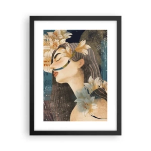 Póster en marco negro - Cuento de princesa con lirios - 30x40 cm