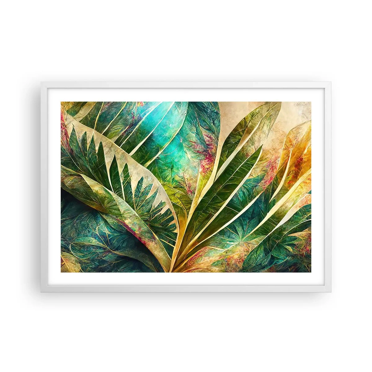 Póster en marco blanco - Los colores del trópico - 70x50 cm