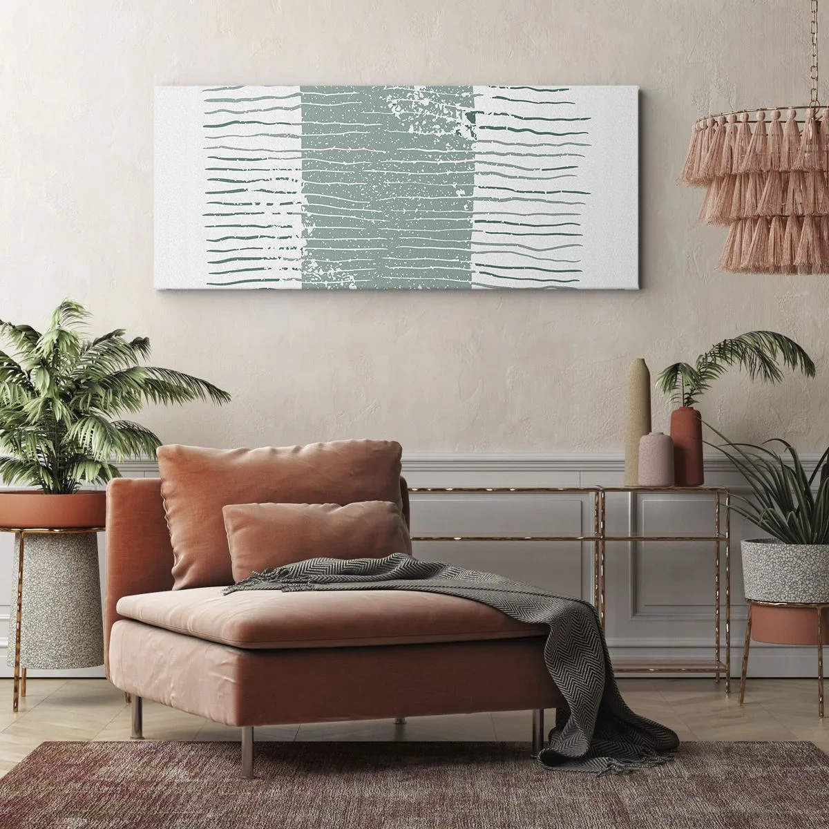 Cuadro sobre lienzo - Impresión de Imagen - Abstracción marina - 100x40 cm