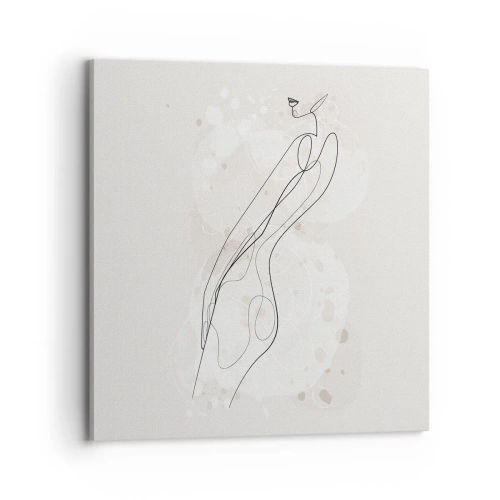 Cuadro sobre lienzo - Impresión de Imagen - Una mirada no dice nada y al mismo tiempo lo dice todo - 70x70 cm