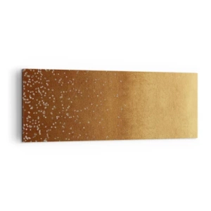 Cuadro sobre lienzo - Impresión de Imagen - Un degradado dorado con brillo sutil y adornos. - 140x50cm - Nacimiento de la luz - Decoración de pared moderna para salón y dormitorio ARTTOR