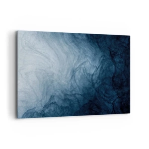 Cuadro sobre lienzo - Impresión de Imagen - Una composición abstracta en tonos azules y azul marino. - 120x80cm - En las profundidades - Decoración de pared moderna para salón y dormitorio ARTTOR