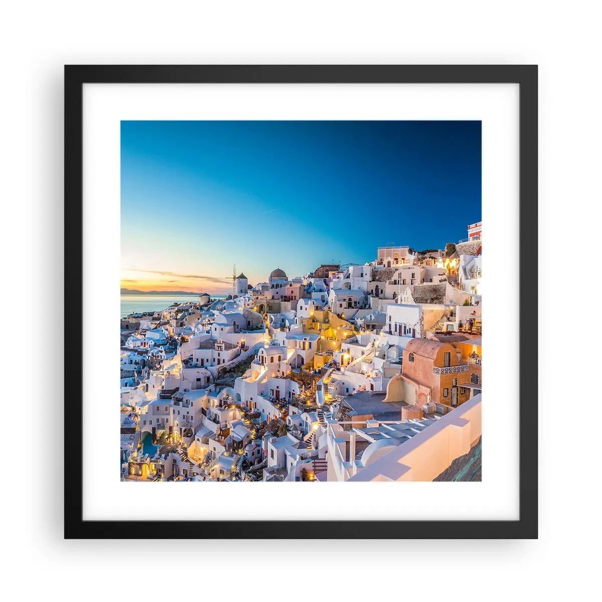 Póster en marco negro - La esencia de lo griego - 40x40 cm