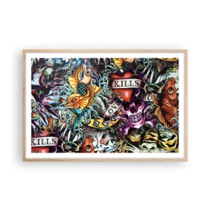 Póster en marco roble claro - El sueño de un tatuador - 91x61 cm