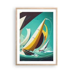 Póster en marco roble claro - Afrontar los elementos - 50x70 cm