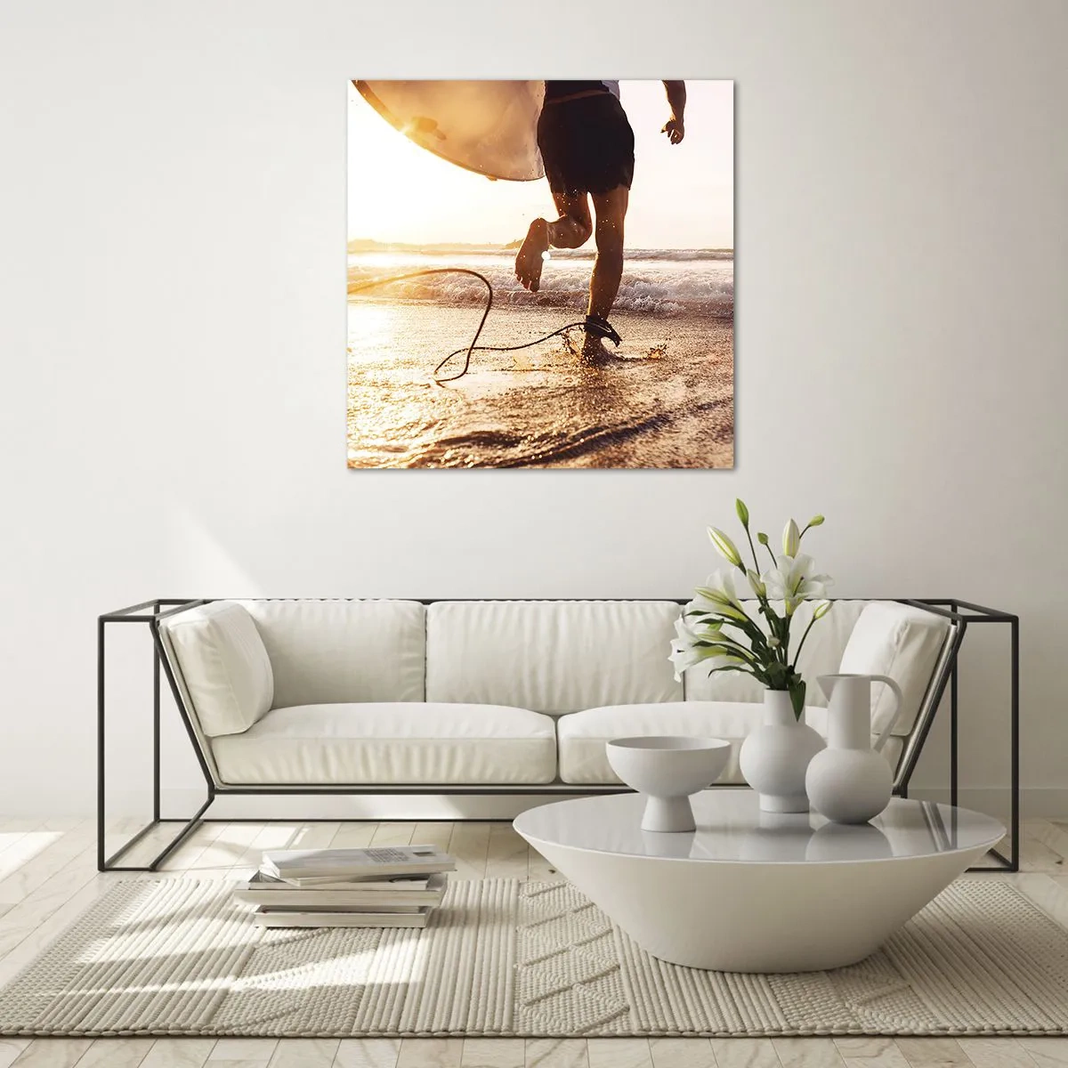 Cuadro sobre vidrio - Impresiones sobre Vidrio - Para enfrentar la ola - 70x70 cm