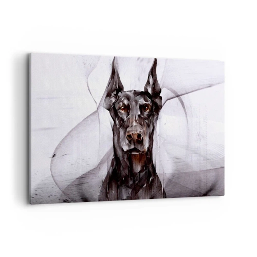 Cuadro sobre lienzo - Impresión de Imagen - Retrato abstracto de un perro en un enfoque artístico - 120x80cm - Nacido noble - Decoración de pared moderna para salón y dormitorio ARTTOR