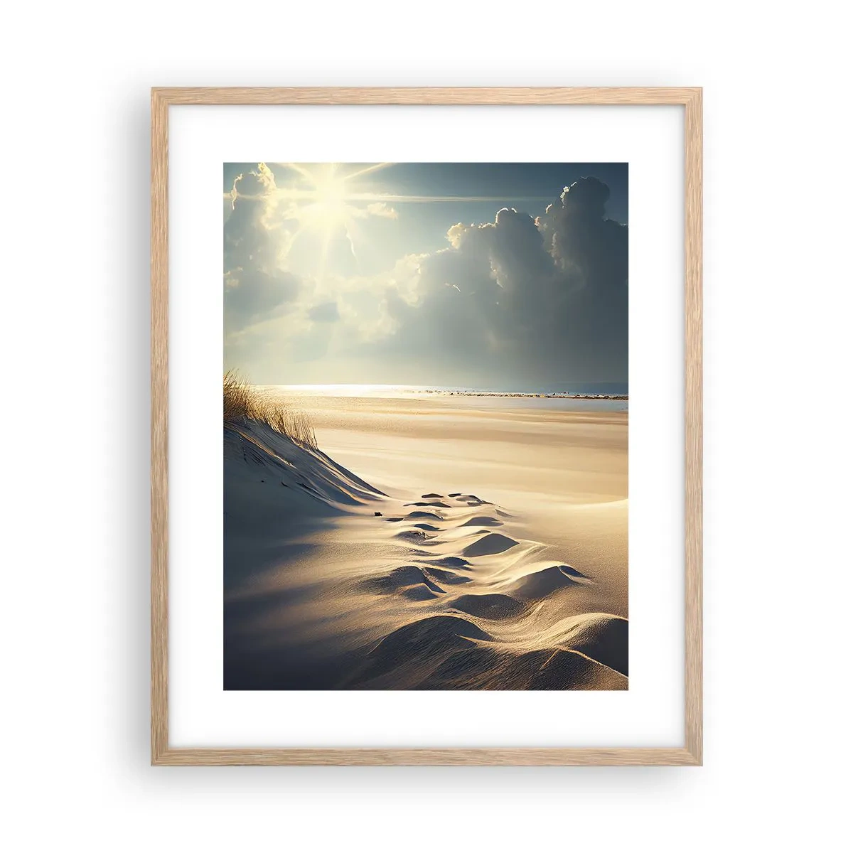 Póster en marco roble claro - Paisaje tranquilizador - 40x50 cm