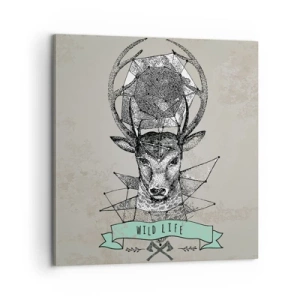 Cuadro sobre lienzo - Impresión de Imagen - Visión de San Huberto - 60x60 cm