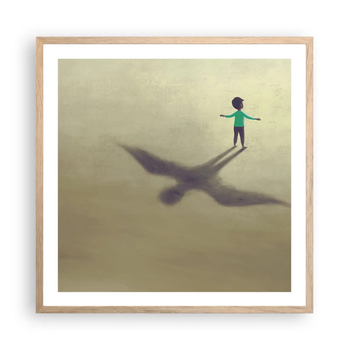 Póster en marco roble claro - Héroe del futuro - 60x60 cm