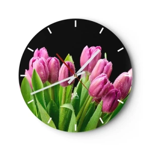 Reloj de pared - Reloj de vidrio - La alegría de la primavera - 40x40 cm