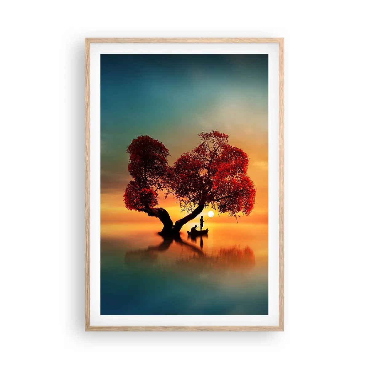 Póster en marco roble claro - La lejanía y el silencio del mundo - 61x91 cm