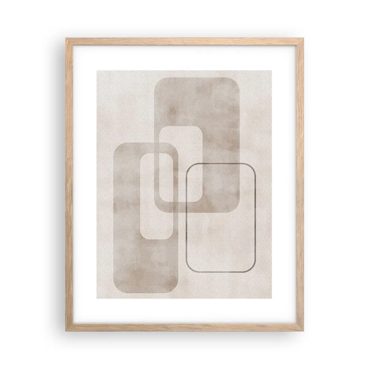 Póster en marco roble claro - Fuga geométrica - 40x50 cm