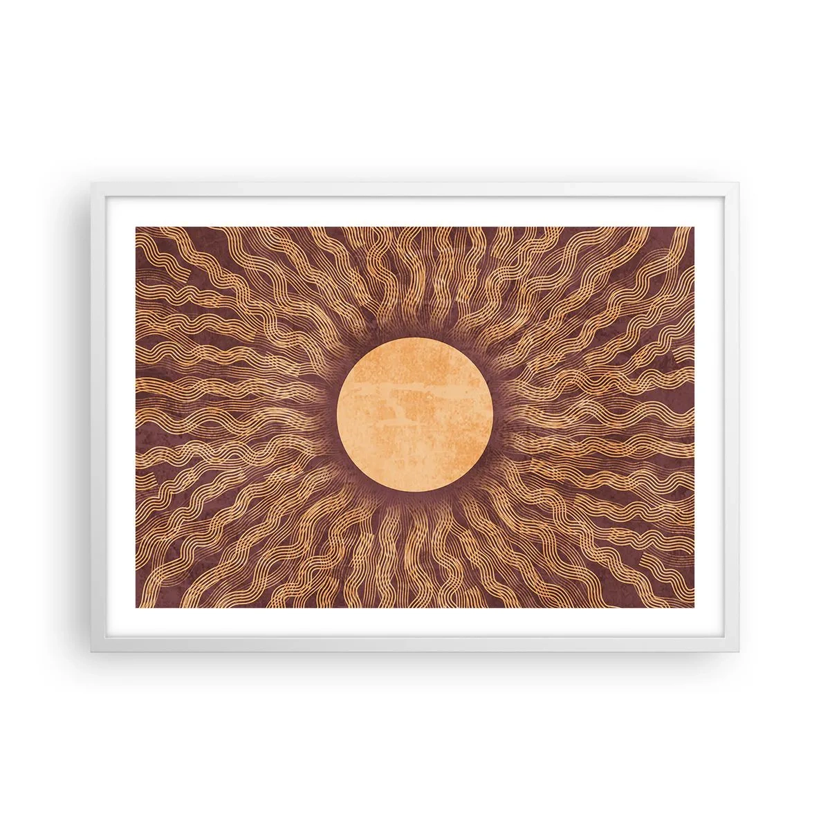 Póster en marco blanco - Icono del sol - 70x50 cm