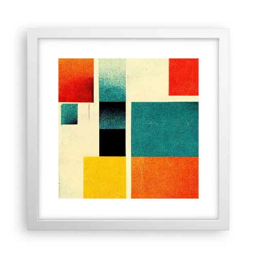 Póster en marco blanco - Abstracción geométrica - buena energía - 30x30 cm
