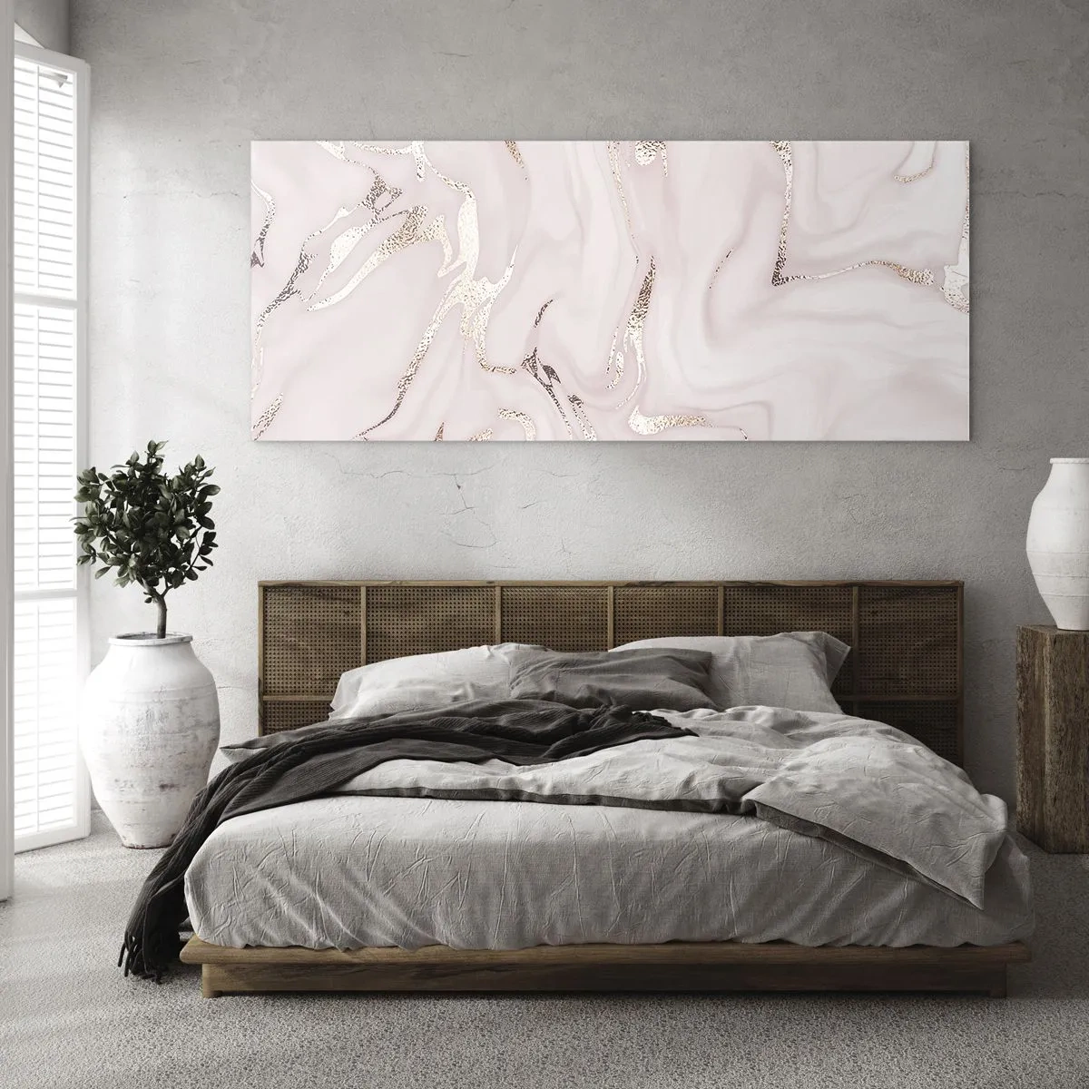 Cuadro sobre vidrio - Impresiones sobre Vidrio - En rosa - 100x40 cm