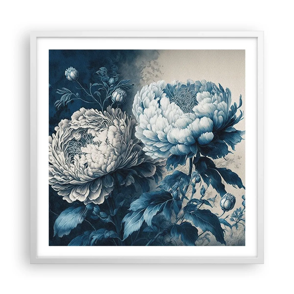 Póster en marco blanco - Una pareja unida - 60x60 cm