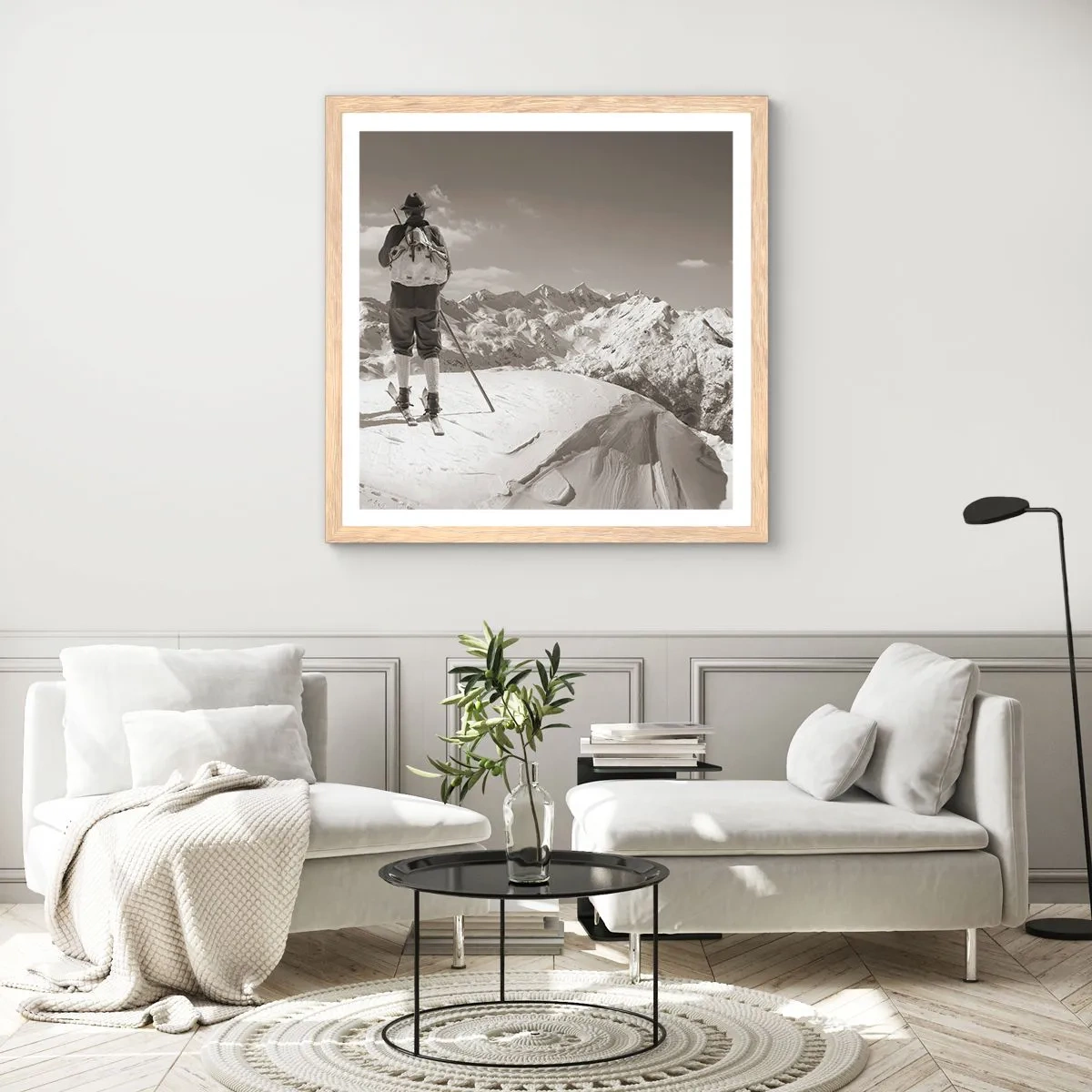 Póster en marco roble claro - El techo del mundo - 30x30 cm