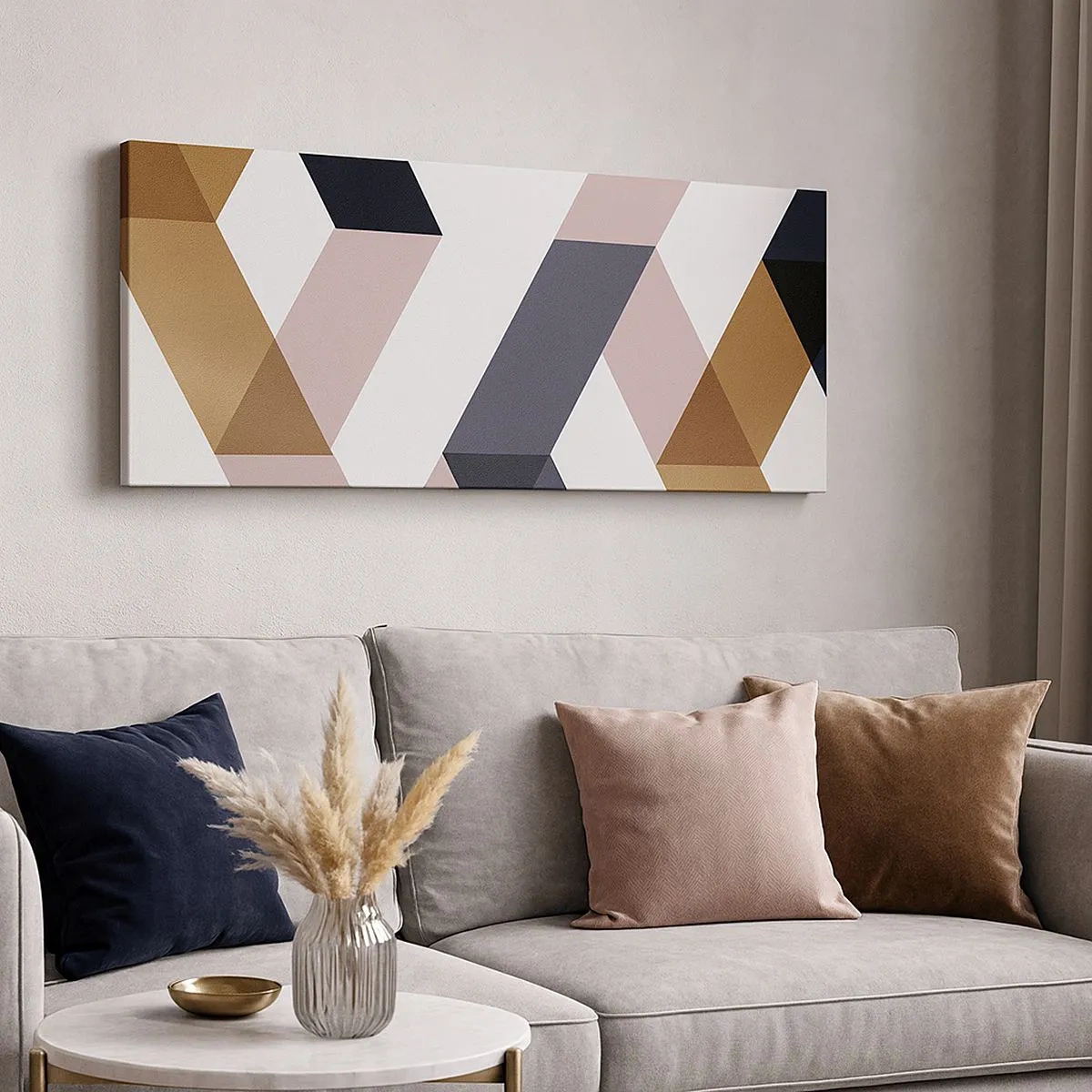 Cuadro sobre lienzo - Impresión de Imagen - Rectas y ángulos - 100x40 cm