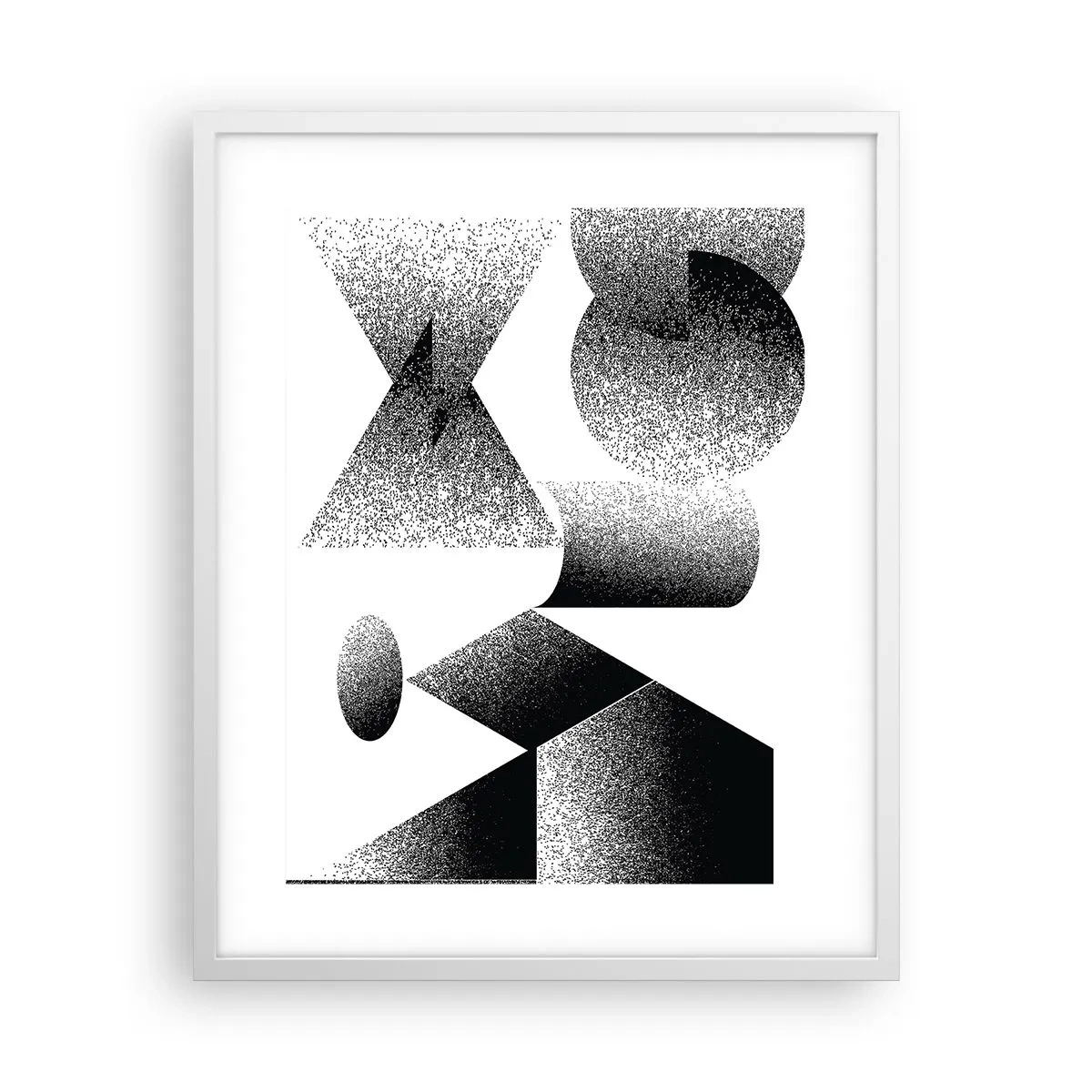 Póster en marco blanco - Ángulos y óvalos - 40x50 cm