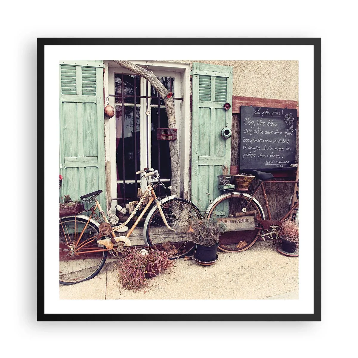 Póster en marco negro - La vida rural - 60x60 cm