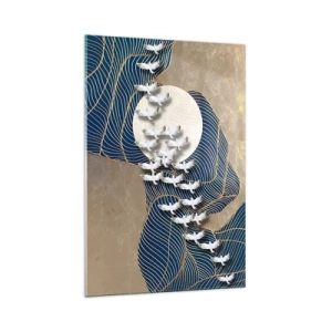 Cuadro sobre vidrio - Impresiones sobre Vidrio - Libertad en bandada comunidad - 70x100 cm