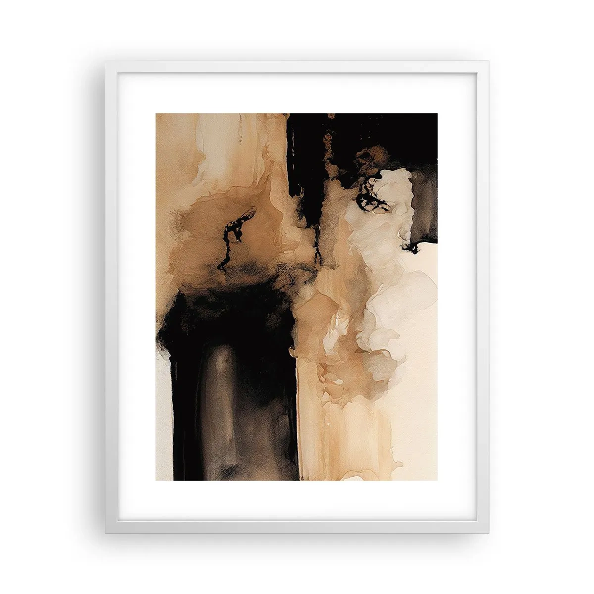 Póster en marco blanco - Una abstracción intrigante - 40x50 cm
