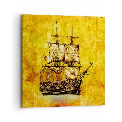 Cuadro sobre lienzo - Impresión de Imagen - ¡Rumbo a la isla Tortuga! - 70x70 cm