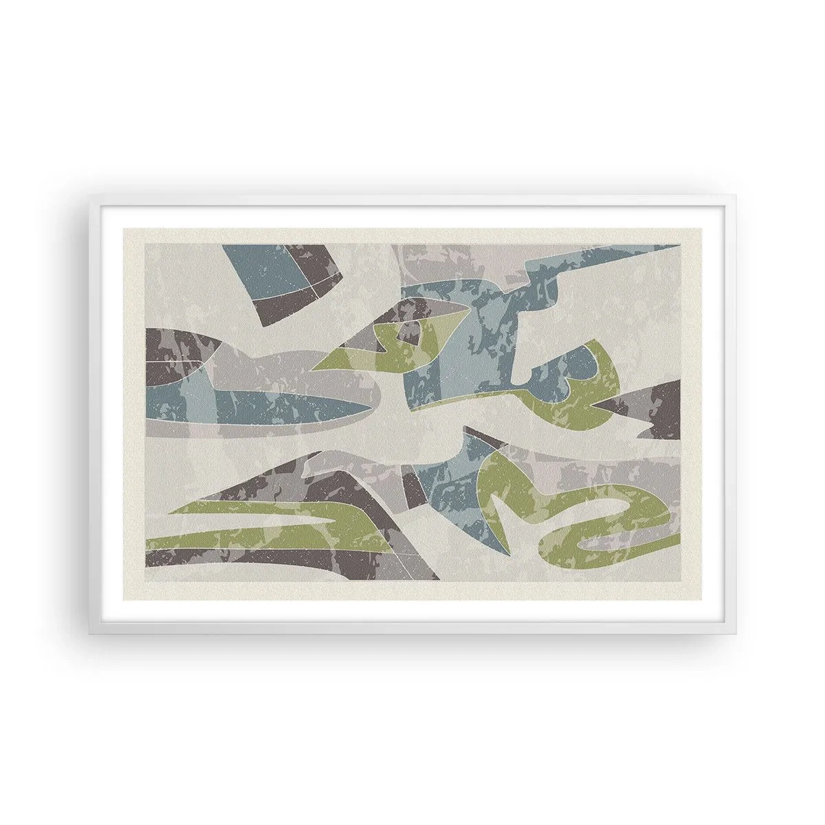 Póster en marco blanco - Composición tras vidriera - 91x61 cm