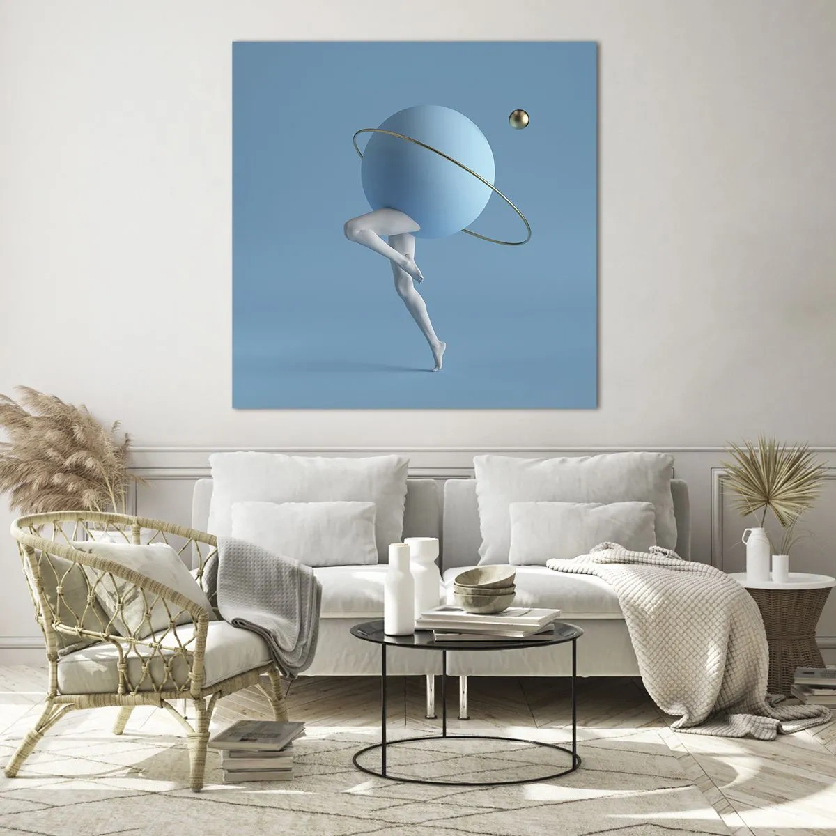 Cuadro sobre vidrio - Impresiones sobre Vidrio - Y los planetas se vuelven locos - 60x60 cm